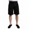Bermuda cargo cargo elasticizzati in cotone nero - IT50 - L