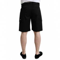 Bermuda cargo cargo elasticizzati in cotone nero - IT50 - L