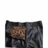 Minigonna a trapezio a vita alta in pelle nera - IT48 - XL
