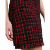 Minigonna in tweed scozzese a vita alta in cotone rosso nero - IT40-S