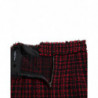 Minigonna in tweed scozzese a vita alta in cotone rosso nero - IT40-S