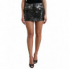 Minigonna a vita alta in misto cotone nero - IT40-S