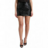 Minigonna aderente a vita alta in cotone nero - IT40-S