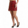 Minigonna a vita alta in cotone con stampa leopardata rossa - IT40-S
