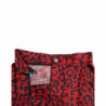 Minigonna a vita alta in cotone con stampa leopardata rossa - IT40-S