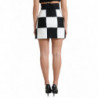Gonna a vita alta in broccato floreale bianco nero - IT40-S
