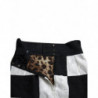Gonna a vita alta in broccato floreale bianco nero - IT40-S