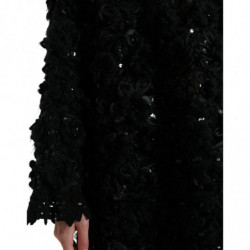 Maglione pullover decorato con paillettes nere - IT40-S