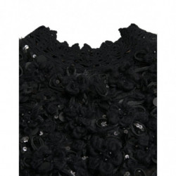Maglione pullover decorato con paillettes nere - IT40-S