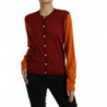 Maglione girocollo seta color block cardigan multicolor - IT50 - XXL