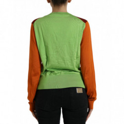 Maglione girocollo seta color block cardigan multicolor - IT50 - XXL