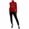 Maglione pullover dolcevita in lana con intarsio rosso - IT42-M