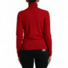 Maglione pullover dolcevita in lana con intarsio rosso - IT42-M