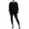 Maglione con applicazioni con logo floreale pullover nero - IT40-S