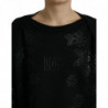 Maglione con applicazioni con logo floreale pullover nero - IT40-S