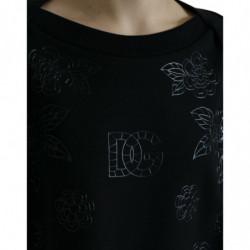 Maglione con applicazioni con logo floreale pullover nero - IT40-S