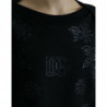 Maglione con applicazioni con logo floreale pullover nero - IT40-S