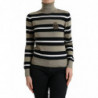 Maglione pullover a collo alto con logo a righe multicolori - IT40-S