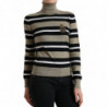 Maglione pullover a collo alto con logo a righe multicolori - IT40-S