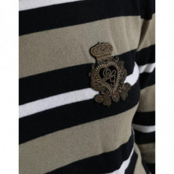 Maglione pullover a collo alto con logo a righe multicolori - IT40-S