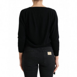 Maglione a maniche lunghe in cashmere con cardigan nero - IT40-S
