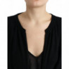 Maglione a maniche lunghe in cashmere con cardigan nero - IT40-S