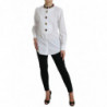 Top camicia impreziosito da cristalli in cotone bianco - IT40-S