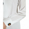 Top camicia impreziosito da cristalli in cotone bianco - IT40-S