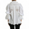 Top in camicetta con colletto in pizzo di cotone bianco - IT44 - L