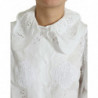 Top in camicetta con colletto in pizzo di cotone bianco - IT44 - L