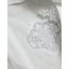 Top in camicetta con colletto in pizzo di cotone bianco - IT44 - L
