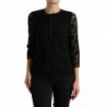 Top in nylon con pizzo floreale camicetta STAFF nera - IT42-M