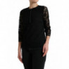Top in nylon con pizzo floreale camicetta STAFF nera - IT42-M