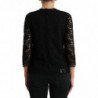 Top in nylon con pizzo floreale camicetta STAFF nera - IT42-M