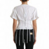 Top in camicetta con taglio floreale in cotone bianco - IT40-S