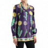 Top in camicetta in twill con stampa floreale viola - IT40-S