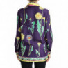 Top in camicetta in twill con stampa floreale viola - IT40-S