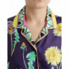 Top in camicetta in twill con stampa floreale viola - IT40-S
