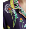 Top in camicetta in twill con stampa floreale viola - IT40-S