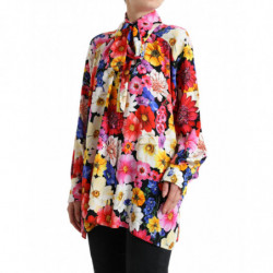 Top in camicetta con colletto Ascot floreale multicolore - IT40-S