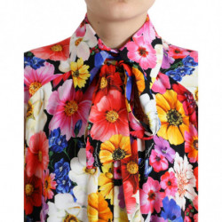 Top in camicetta con colletto Ascot floreale multicolore - IT40-S