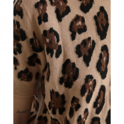 Top dolcevita in lana con stampa leopardata beige - IT50 - XXL