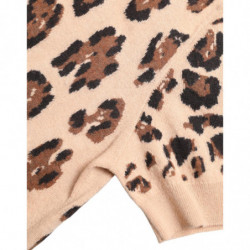 Top dolcevita in lana con stampa leopardata beige - IT50 - XXL