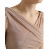 Canotta senza maniche scollo a V in viscosa beige - IT40-S