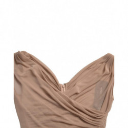 Canotta senza maniche scollo a V in viscosa beige - IT40-S