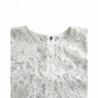 Top camicetta girocollo cotone pizzo floreale bianco - IT40-S