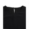 Top camicetta a maniche corte con scollo tondo in seta nera - IT40-S