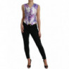 Gilet in gilet di seta con stampa floreale bianca - IT40-S