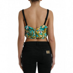Top corto senza maniche floreale multicolore - IT50 - XXL