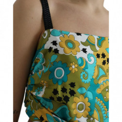 Top corto senza maniche floreale multicolore - IT50 - XXL